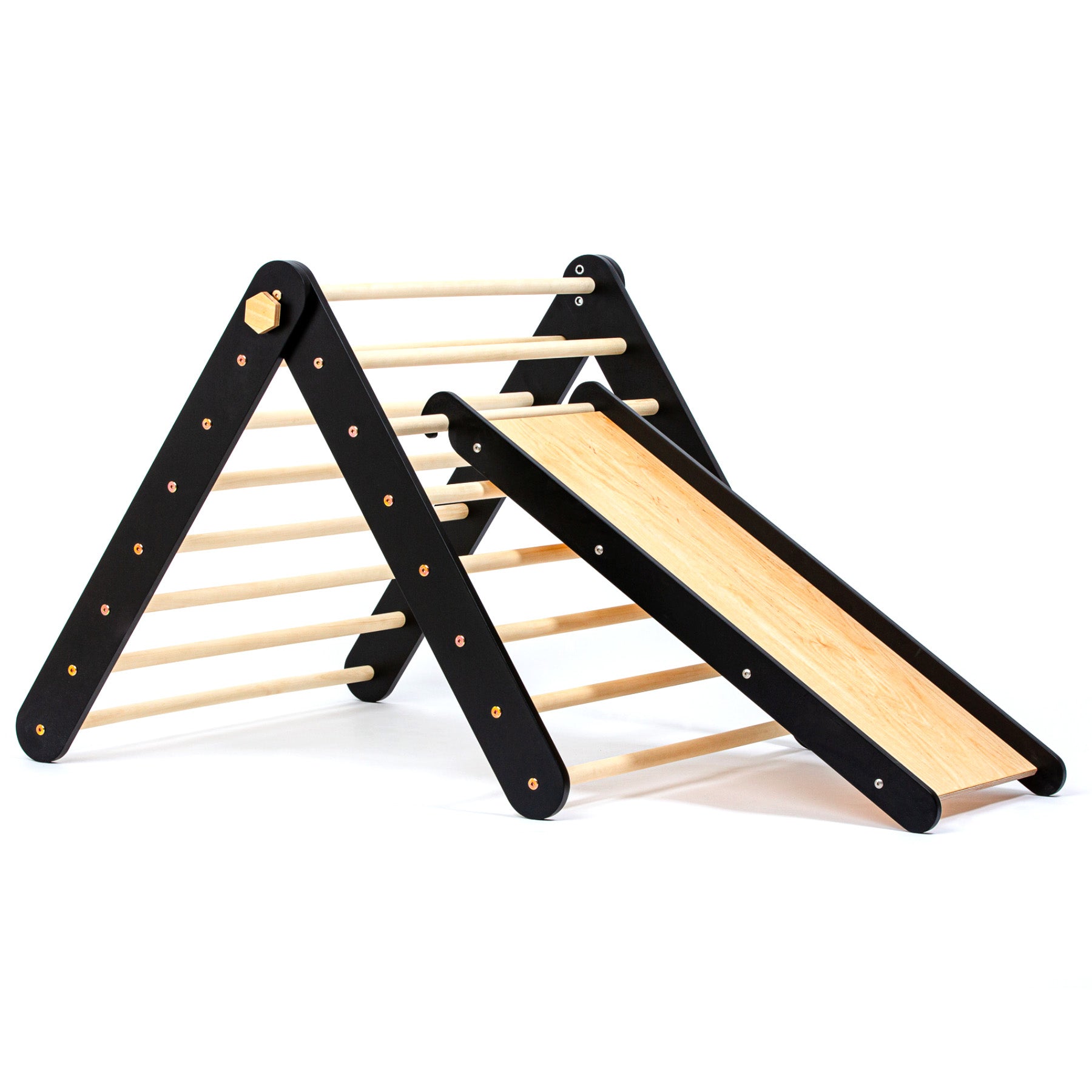 Climbing Triangle with a slide - Duck Woodworks