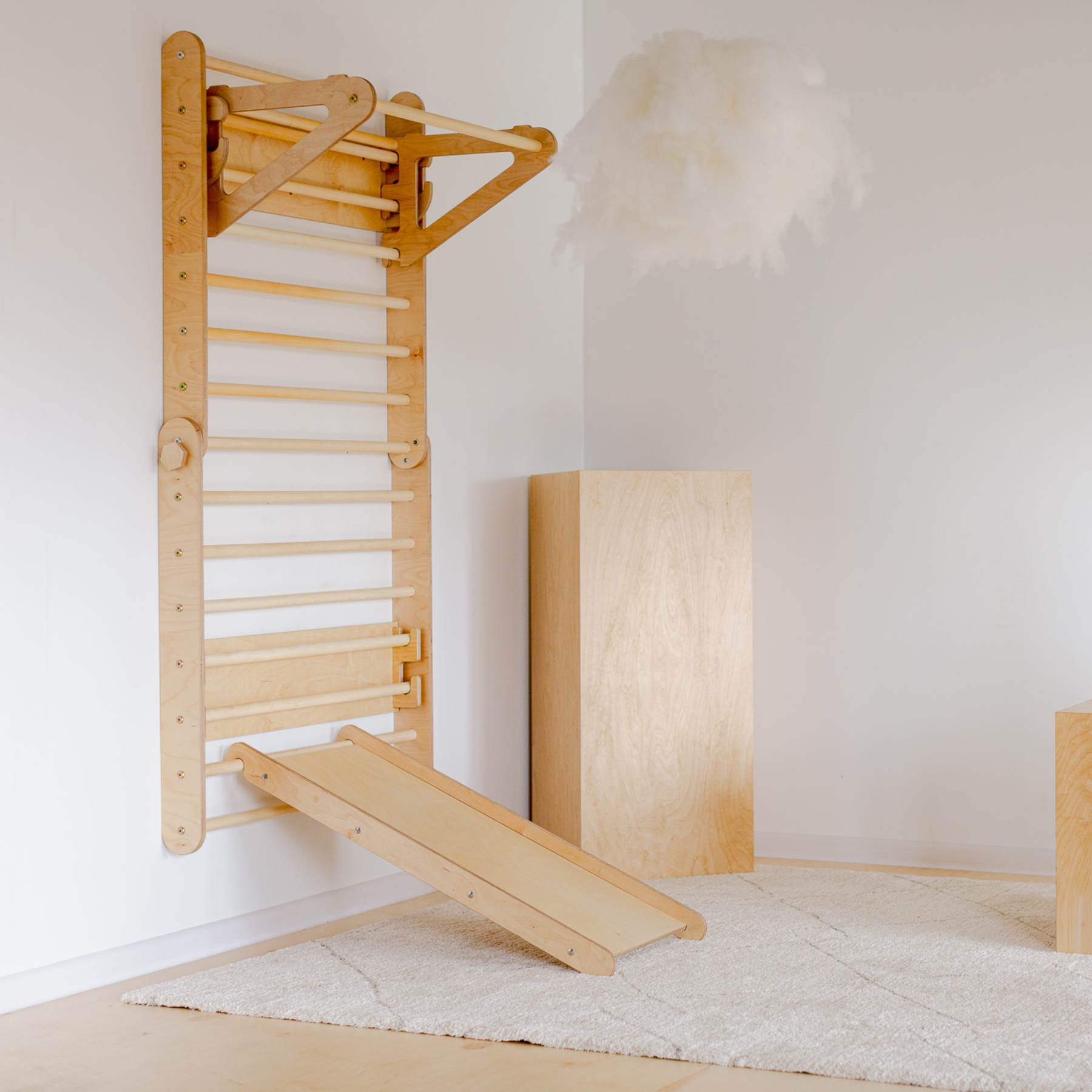 Climbing Triangle - Swedish Ladder set with a slide - Duck Woodworks