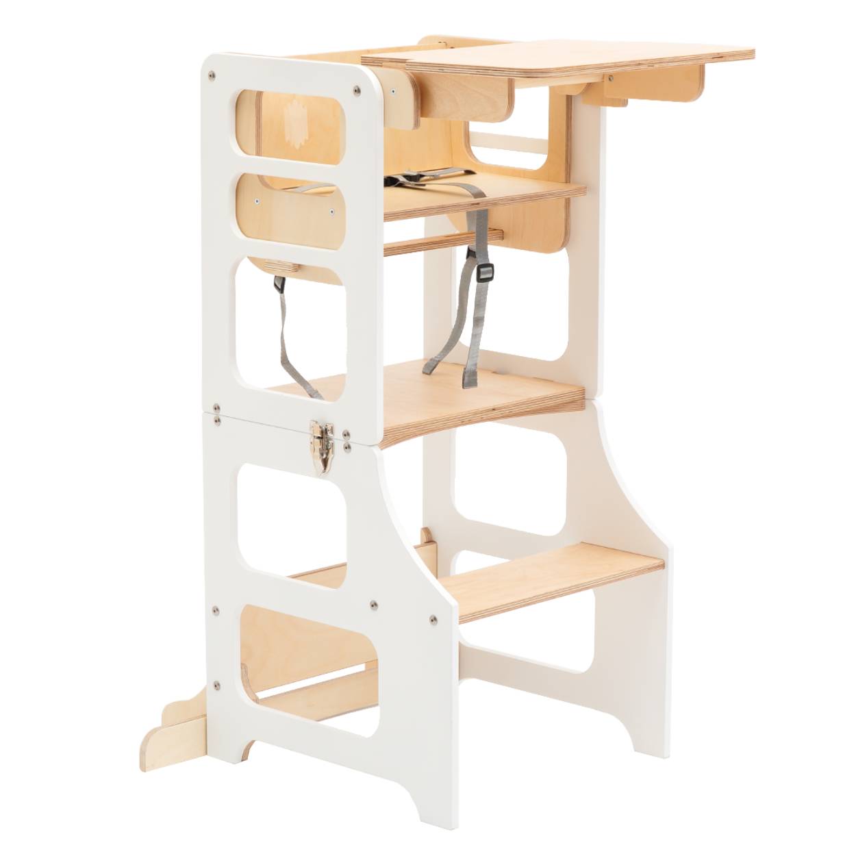 Foldable kitchen tower high chair - Duck Woodworks