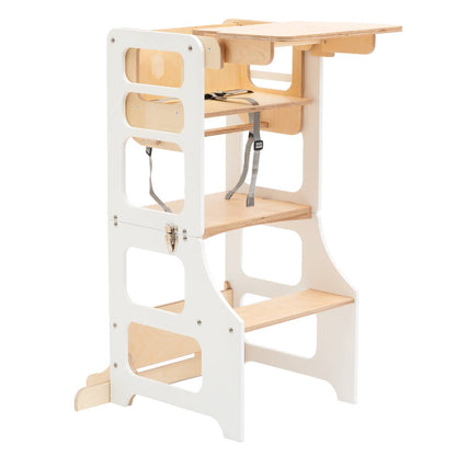 Foldable kitchen tower high chair - Duck Woodworks