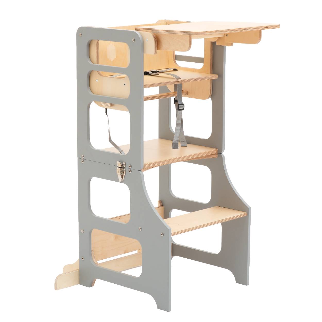Foldable kitchen tower high chair - Duck Woodworks