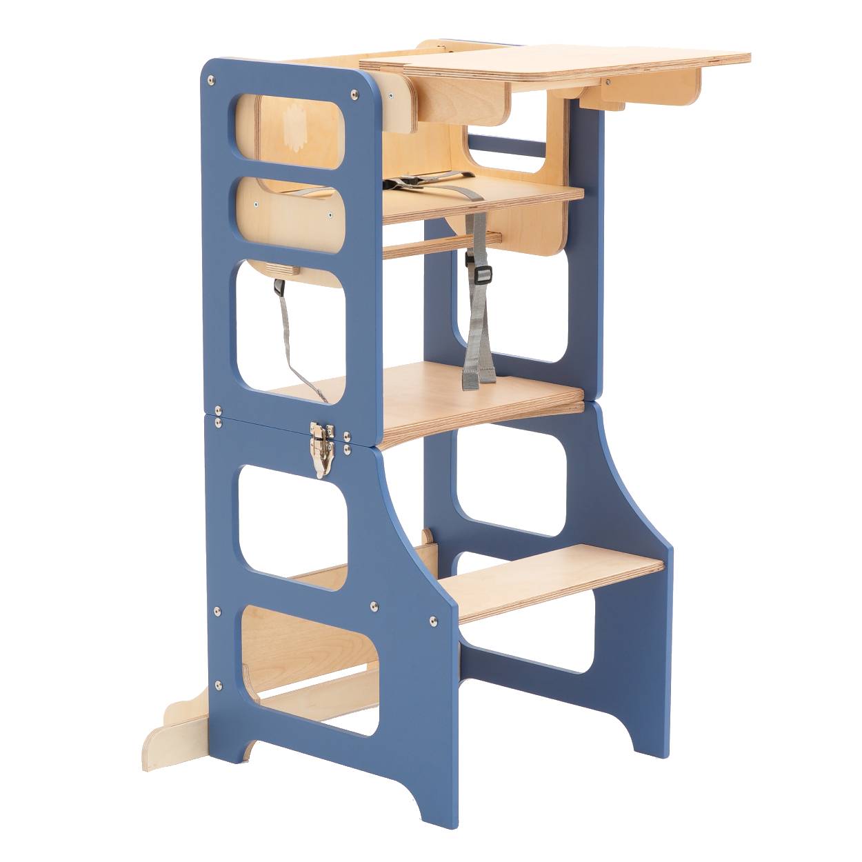 Foldable kitchen tower high chair - Duck Woodworks