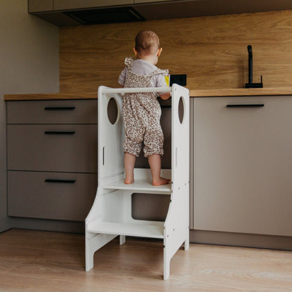 Adjustable height kitchen tower - Duck Woodworks