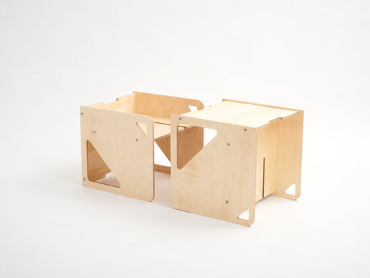 2 - in - 1 Table and Cube Chair - Duck Woodworks