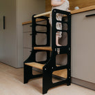Foldable kitchen tower high chair with a slide - Duck Woodworks