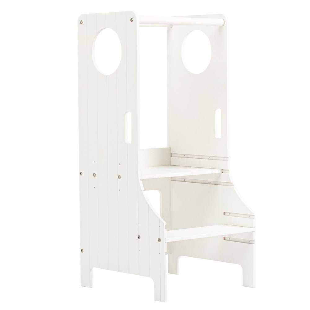 Adjustable height kitchen tower - Duck Woodworks