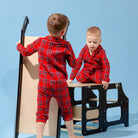 Foldable Kitchen Tower With a Slide - Duck Woodworks