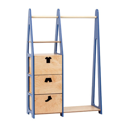 Clothing Rack with drawers (clothing shape holes) - Duck Woodworks