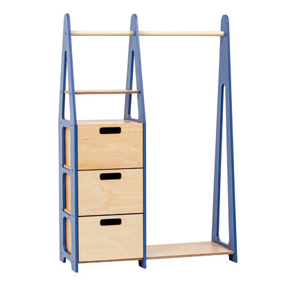 Clothing Rack with drawers (rectangular holes) - Duck Woodworks