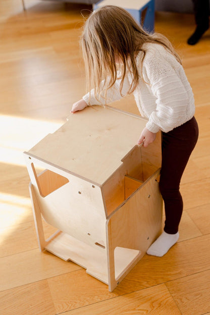 2 - in - 1 Table and Cube Chair - Duck Woodworks