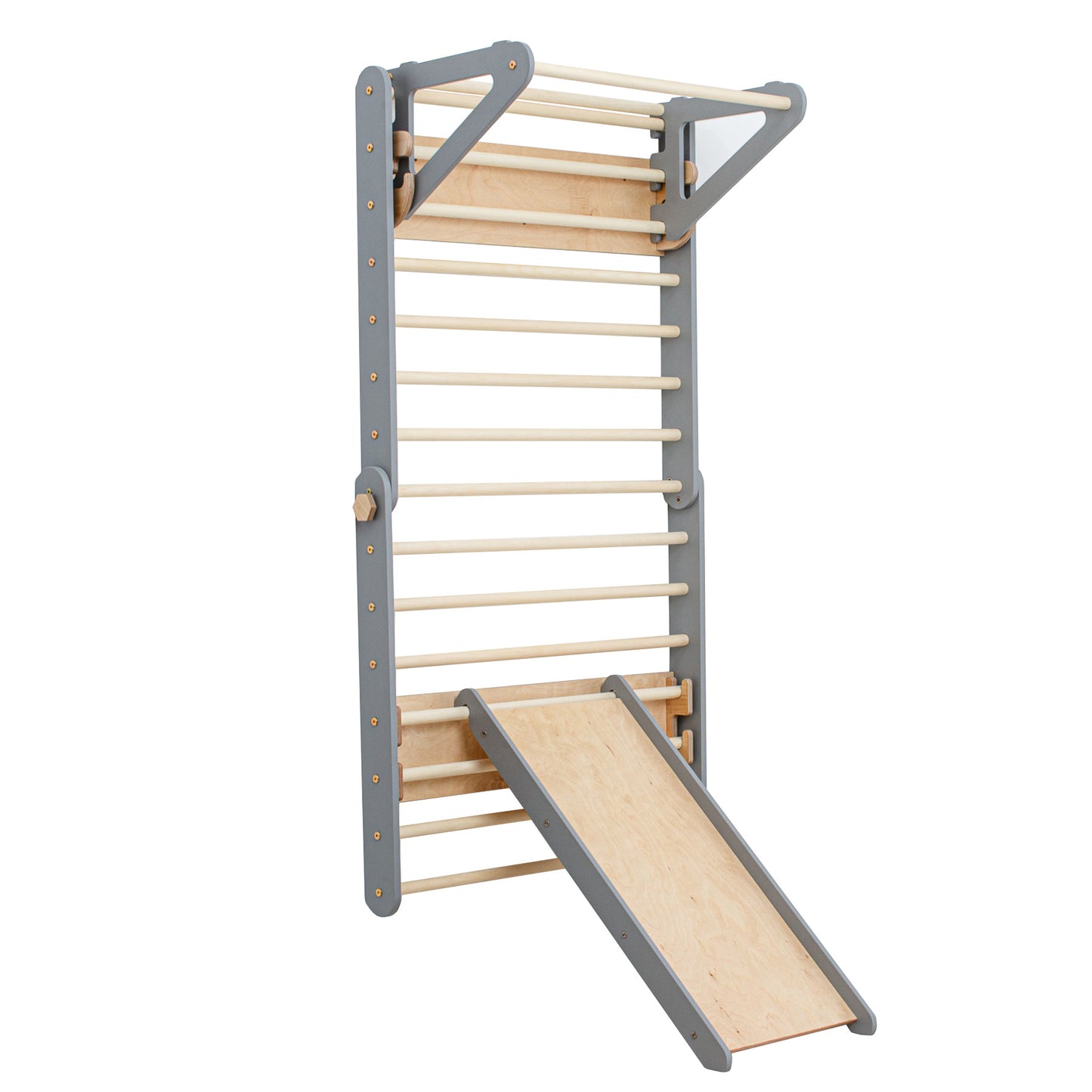 Climbing Triangle - Swedish Ladder set with a slide - Duck Woodworks