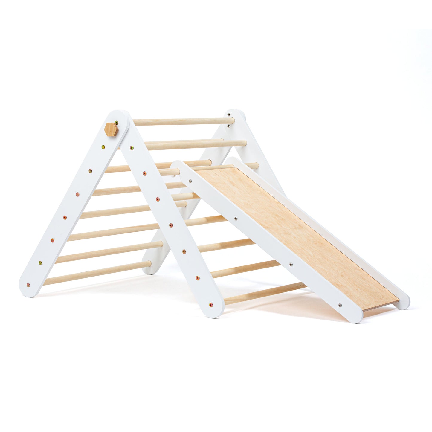 Climbing Triangle with a slide - Duck Woodworks