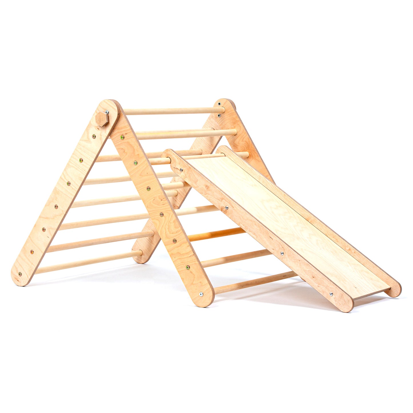 Climbing Triangle with a slide - Duck Woodworks