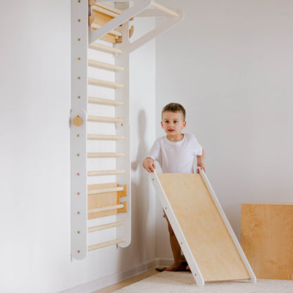 Climbing Triangle - Swedish Ladder set with a slide - Duck Woodworks