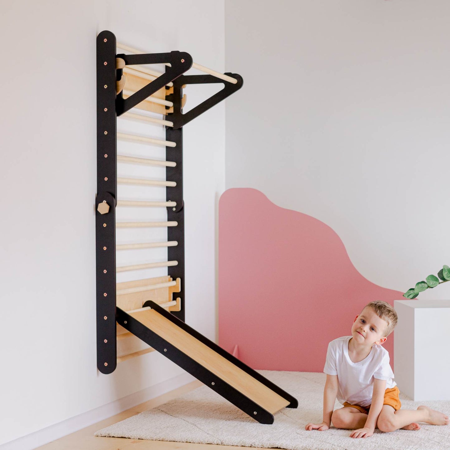 Climbing Triangle - Swedish Ladder set with a slide - Duck Woodworks