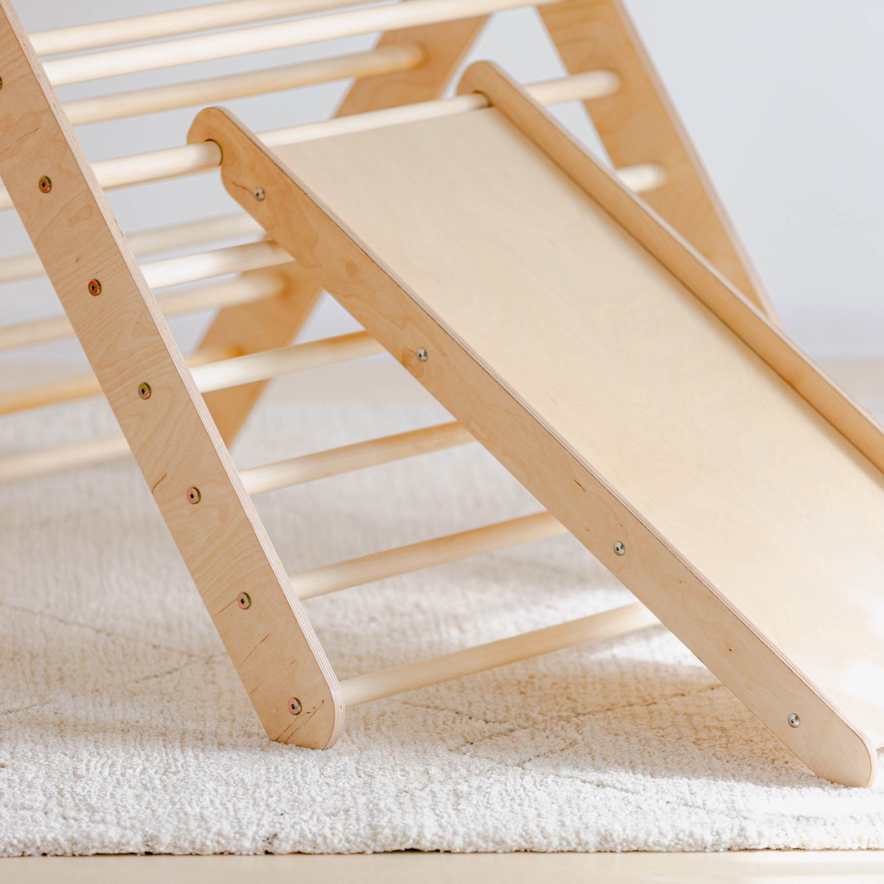 Climbing Triangle with a slide - Duck Woodworks