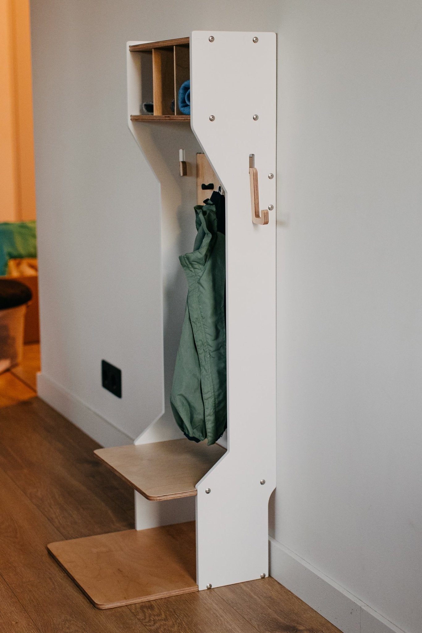 Children's Outwear Organizer – Sturdy Wood Frame Wardrobe - Duck Woodworks